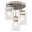 Vaxcel Park Ridge 10.5"W 3 Light Flush Mount, Satin Nickel/Clear - C0327