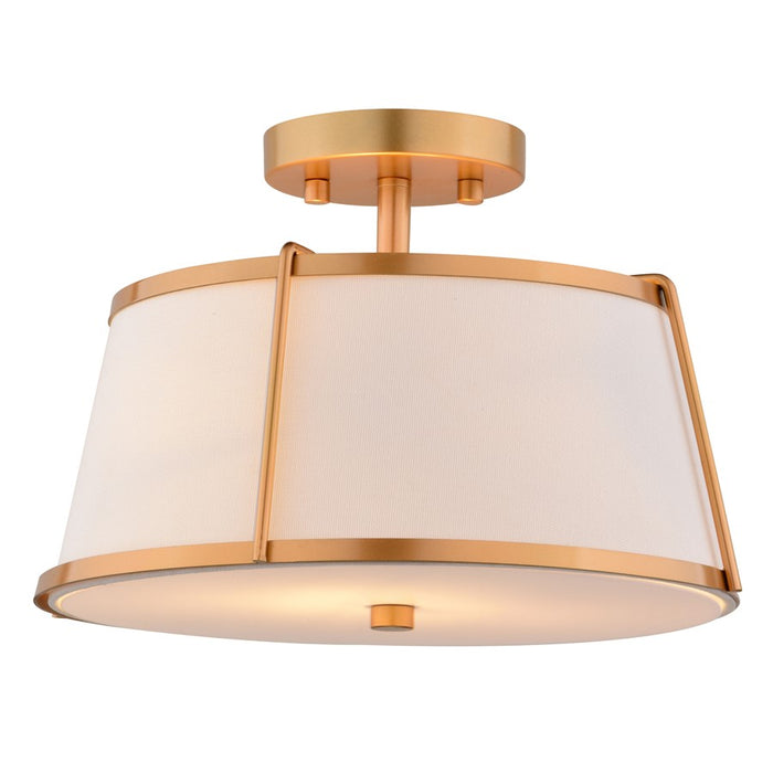 Vaxcel Marion 13" 2 Light Semi-Flush Mount, Mystic Gold/Clear - C0328