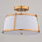 Vaxcel Marion 13" 2 Light Semi-Flush Mount, Mystic Gold/Clear