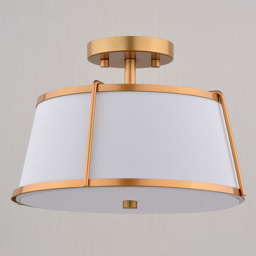 Vaxcel Marion 13" 2 Light Semi-Flush Mount, Mystic Gold/Clear