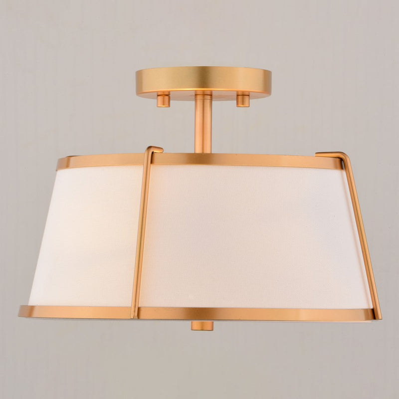 Vaxcel Marion 13" 2 Light Semi-Flush Mount, Mystic Gold/Clear