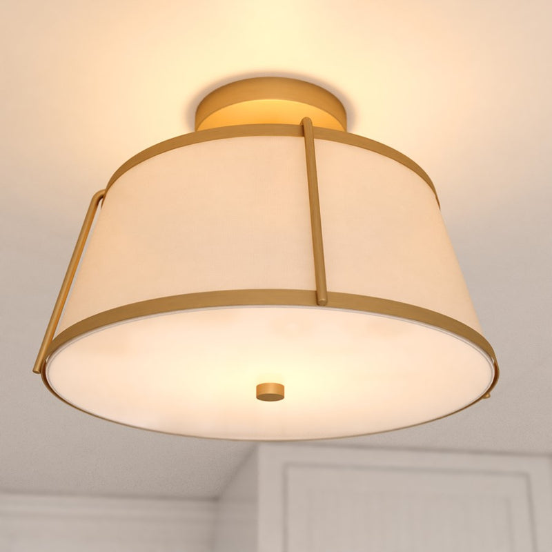 Vaxcel Marion 13" 2 Light Semi-Flush Mount, Mystic Gold/Clear