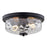 Vaxcel Northlake 13"W 2 Light Flush Mount, Matte Black/Clear - C0335
