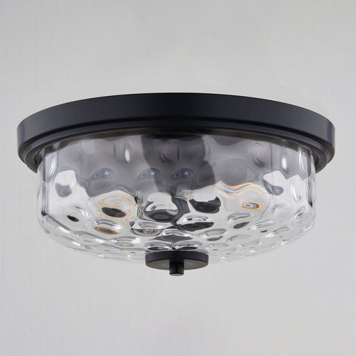 Vaxcel Northlake 13"W 2 Light Flush Mount, Matte Black/Clear