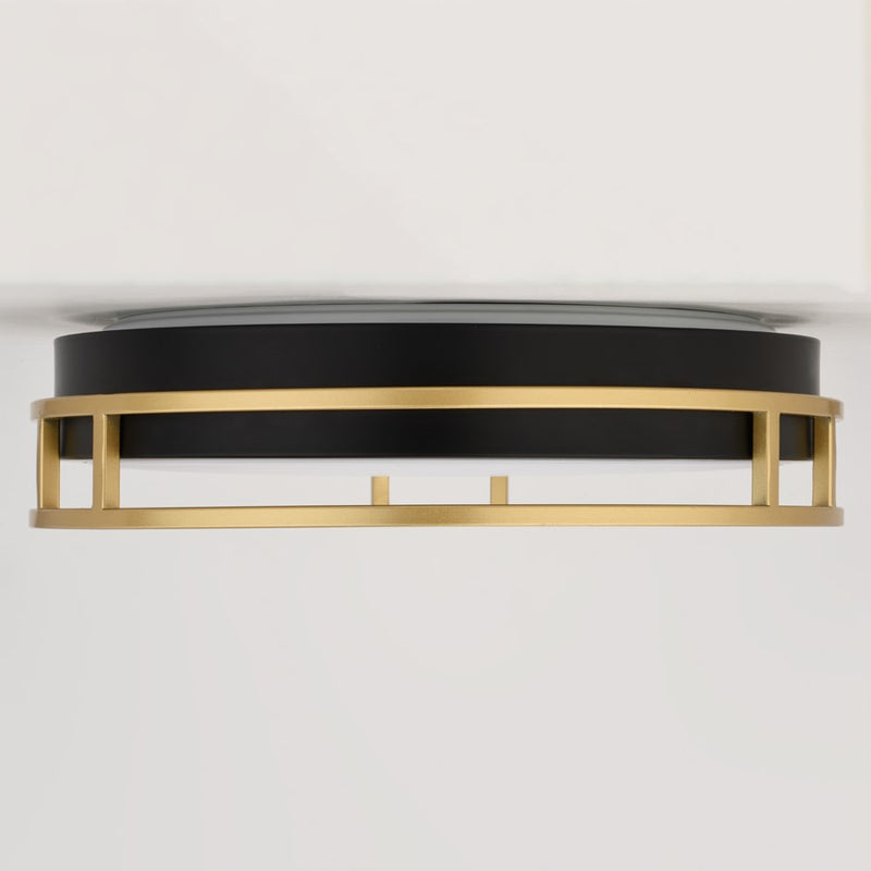Vaxcel Northgate LED 13" Flush Mount Matte Black/Satin Gold