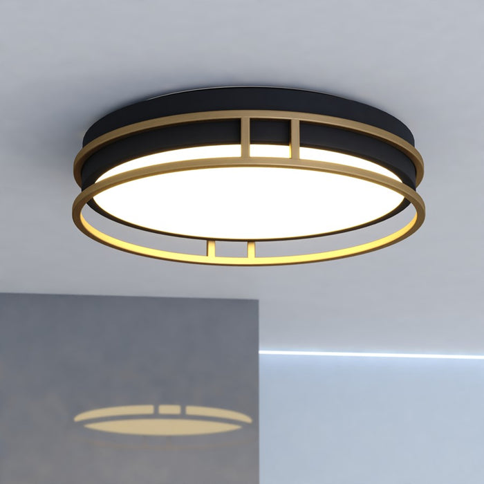 Vaxcel Northgate LED 13" Flush Mount Matte Black/Satin Gold