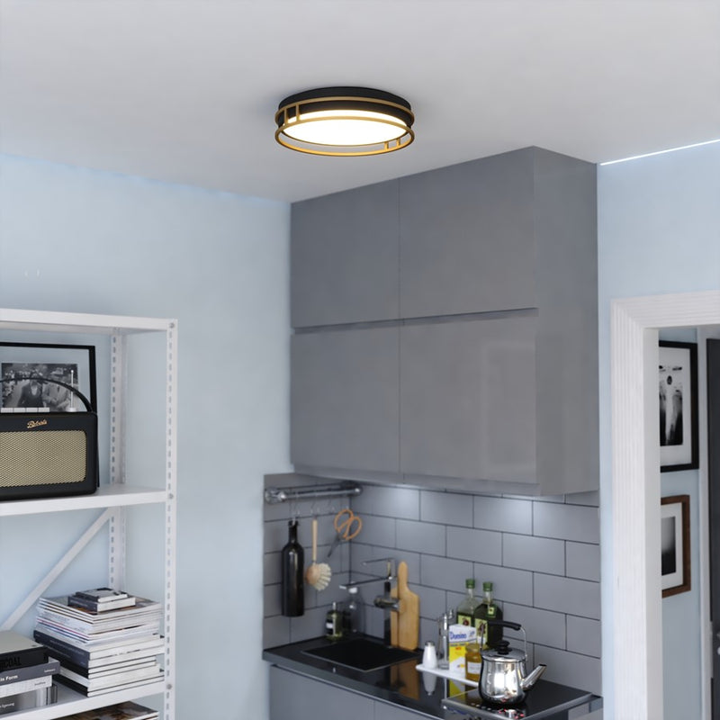 Vaxcel Northgate LED 13" Flush Mount Matte Black/Satin Gold