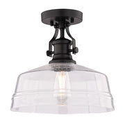 Vaxcel Beloit 12" 1 Lt Semi-Flush Mount, Matte Black - C0345