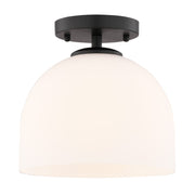 Vaxcel Shelby 9.25" 1 Lt Semi-Flush Mount, Matte Black - C0346