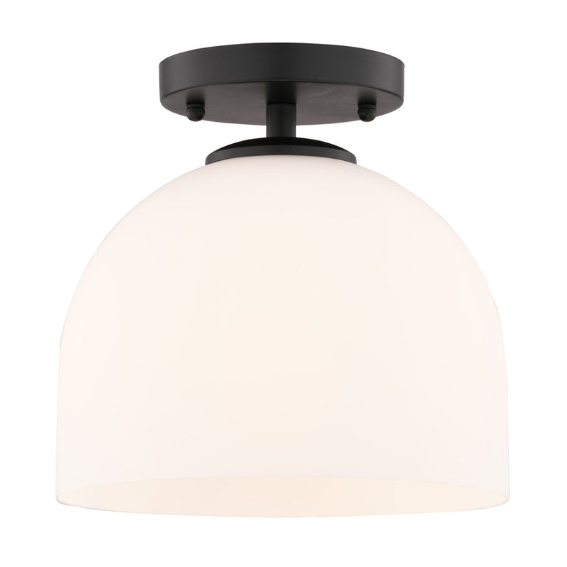 Vaxcel Shelby 9.25" 1 Lt Semi-Flush Mount, Matte Black - C0346