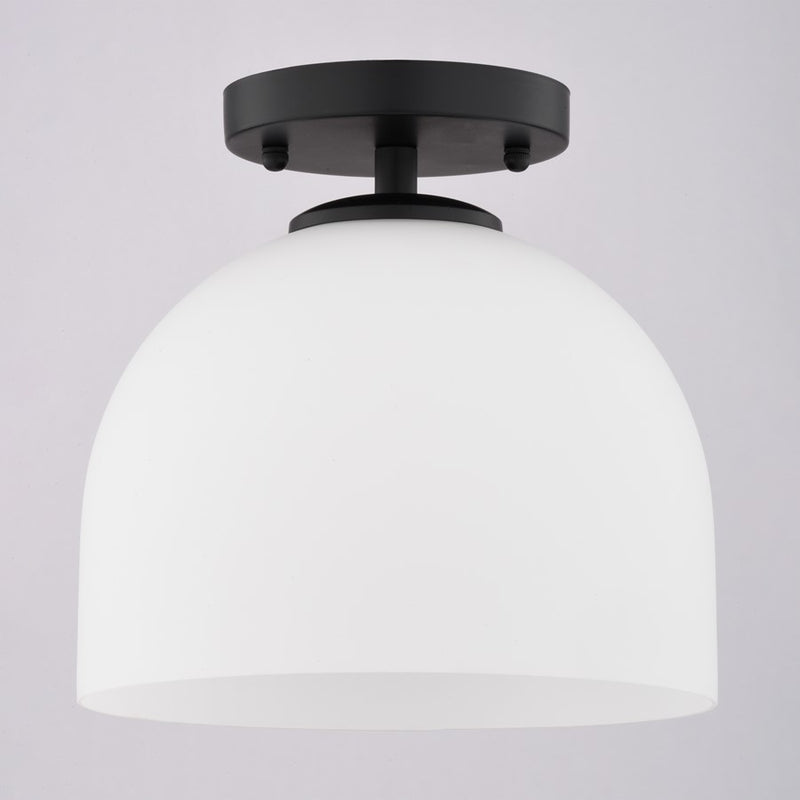 Vaxcel Shelby 9.25" 1 Lt Semi-Flush Mount, Matte Black