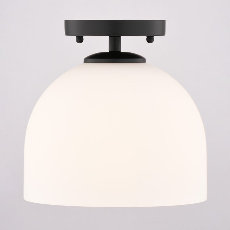 Vaxcel Shelby 9.25" 1 Lt Semi-Flush Mount, Matte Black
