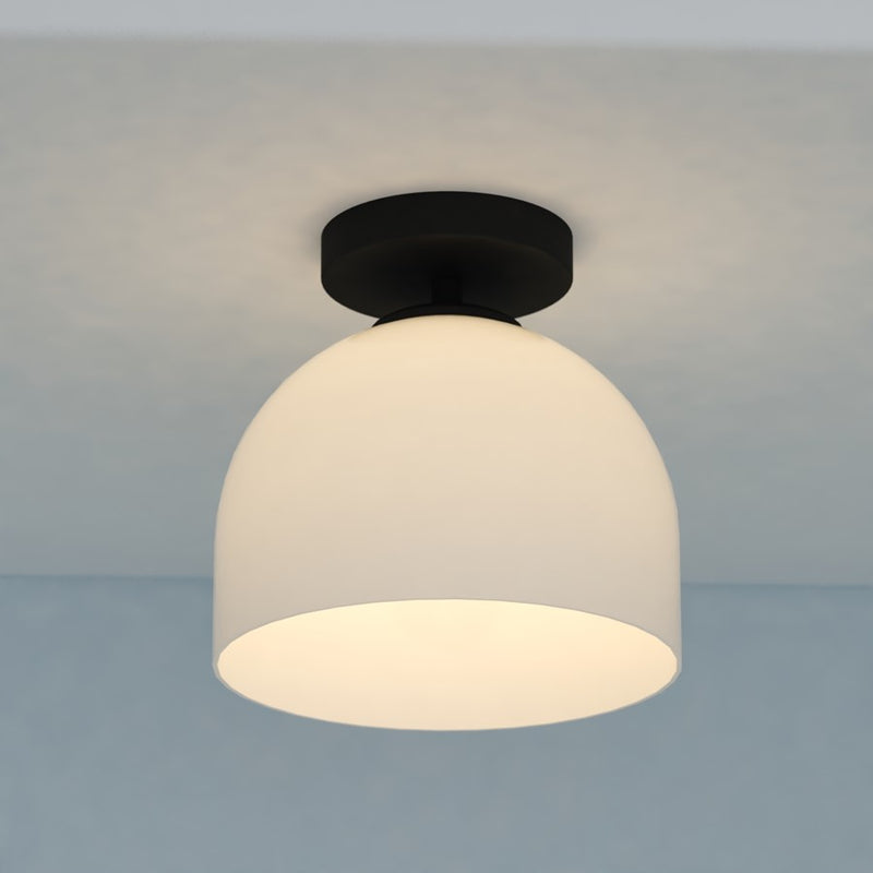 Vaxcel Shelby 9.25" 1 Lt Semi-Flush Mount, Matte Black
