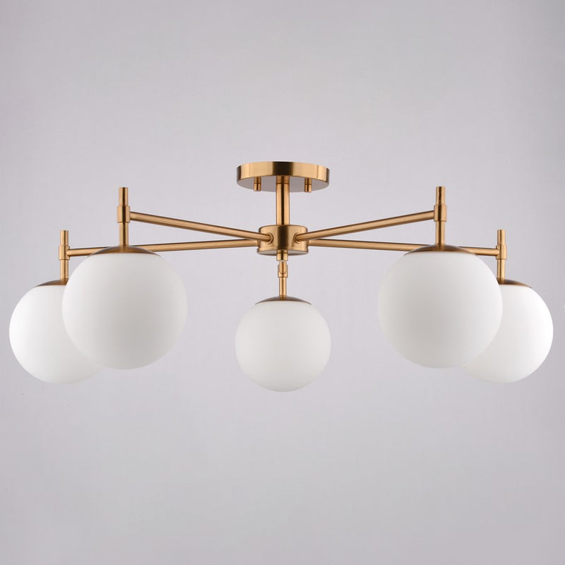 Vaxcel Armitage 32" 5 Lt Semi-Flush, Muted Brass