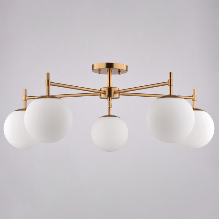 Vaxcel Armitage 32" 5 Lt Semi-Flush, Muted Brass