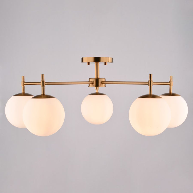 Vaxcel Armitage 32" 5 Lt Semi-Flush, Muted Brass
