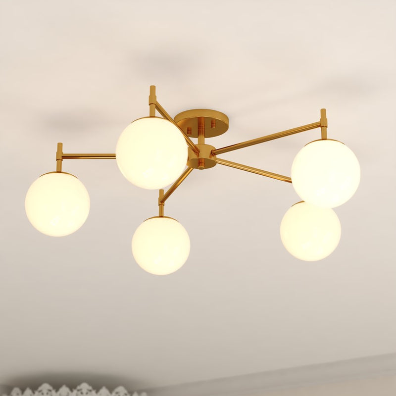 Vaxcel Armitage 32" 5 Lt Semi-Flush, Muted Brass