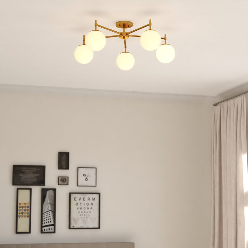 Vaxcel Armitage 32" 5 Lt Semi-Flush, Muted Brass