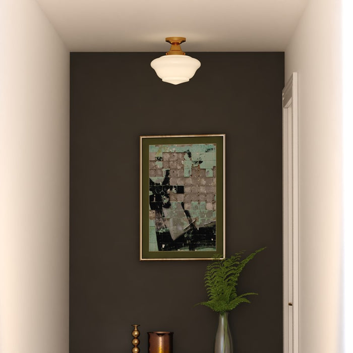 Vaxcel Eastgate 12" Semi-Flush Mount Ceiling Light, Antique Gold