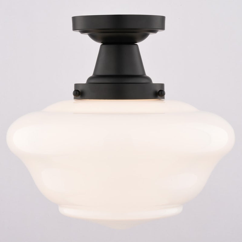 Vaxcel Eastgate 12" Semi-Flush Mount Ceiling Light, Matte Black