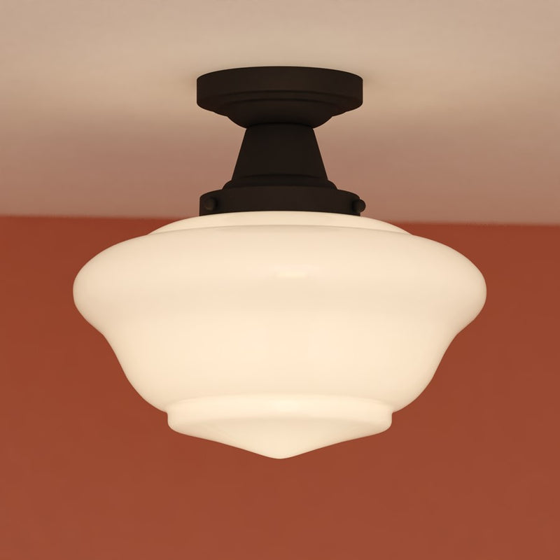 Vaxcel Eastgate 12" Semi-Flush Mount Ceiling Light, Matte Black