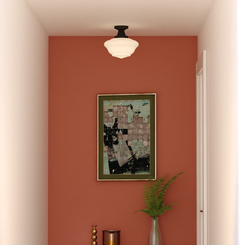Vaxcel Eastgate 12" Semi-Flush Mount Ceiling Light, Matte Black