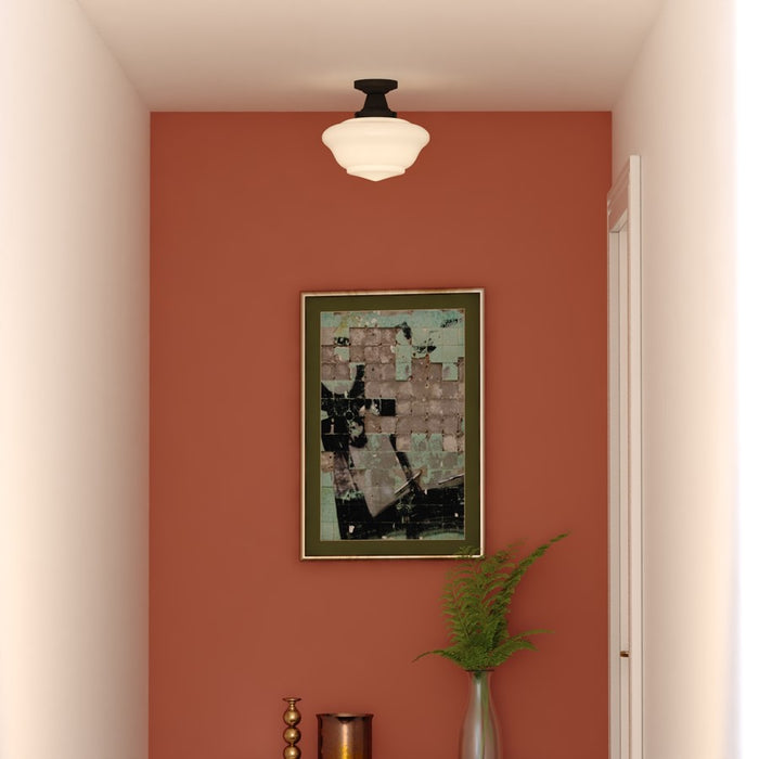 Vaxcel Eastgate 12" Semi-Flush Mount Ceiling Light, Matte Black