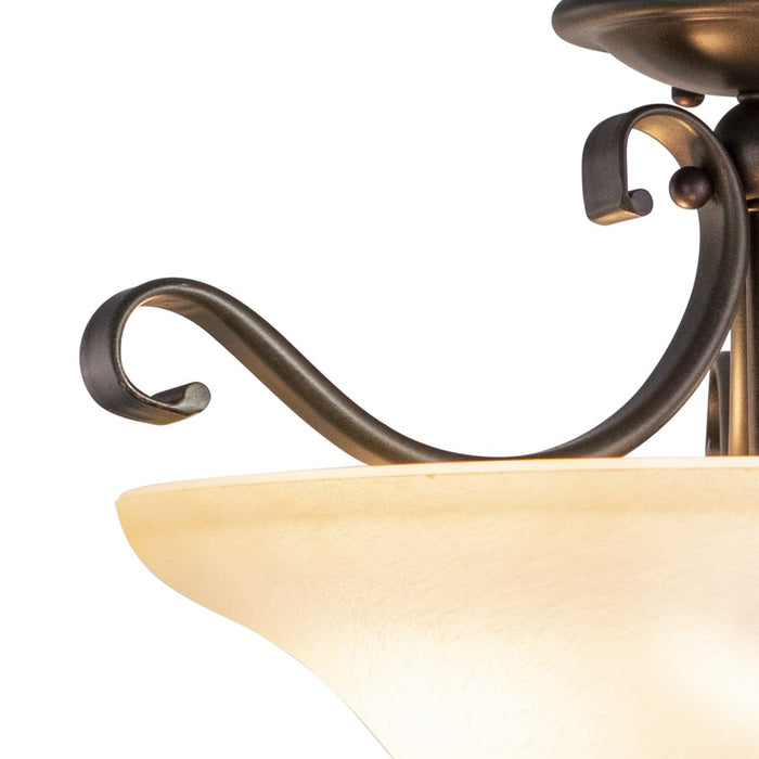 Vaxcel Monrovia 17-in Semi Flush/Pendant, Royal Bronze/Cognac