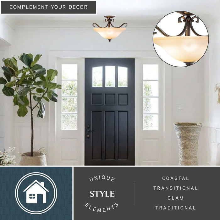 Vaxcel Monrovia 17-in Semi Flush/Pendant, Royal Bronze/Cognac