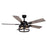 Vaxcel Elburn 2 Light 52" Ceiling Fan, Black/Wire Cage Shade