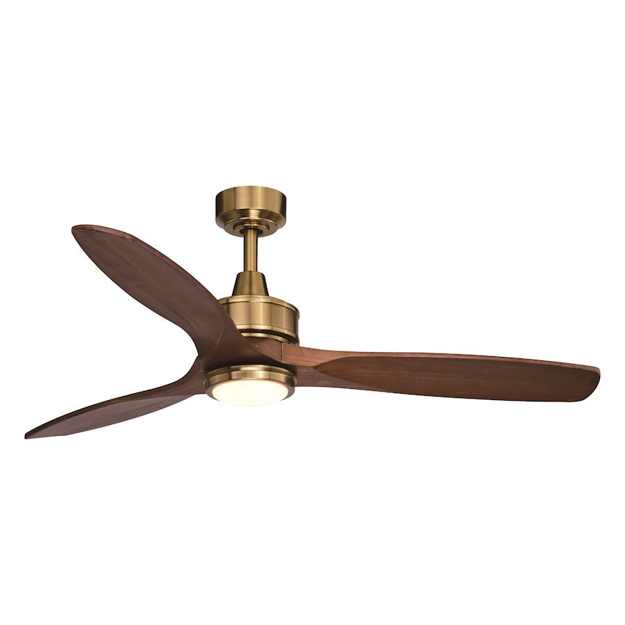 Vaxcel Curtiss 1 Light 52" Ceiling Fan, Satin Brass/White Frosted