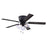 Vaxcel Cromwell 3Lt 52"Ceiling Fan/Pull Chain/Remote, Black/Clear Glass - F0128