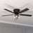 Vaxcel Cromwell 3Lt 52"Ceiling Fan/Pull Chain/Remote, Black/Clear Glass