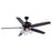 Vaxcel Fircrest 4 Light 60" Ceiling Fan, Matte Black/Clear Ribbed Glass - F0130