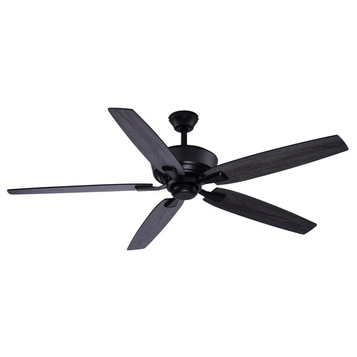 Vaxcel Fircrest 4 Light 60" Ceiling Fan, Matte Black/Clear Ribbed Glass