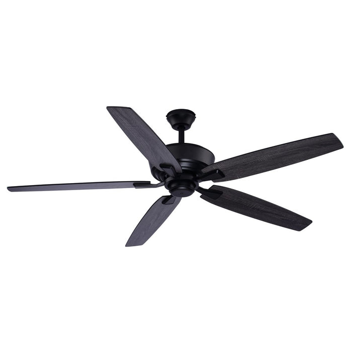 Vaxcel Fircrest 4 Light 60" Ceiling Fan, Matte Black/Clear Ribbed Glass