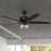 Vaxcel Fircrest 4 Light 60" Ceiling Fan, Matte Black/Clear Ribbed Glass
