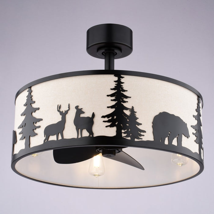 Vaxcel Acadia 4 Light 20"W Ceiling Fan, New Bronze/White Linen