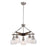 Vaxcel Avondale 5 Light Chandelier Nickel/Dark Sycamore/Clear Seeded