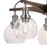 Vaxcel Avondale 5 Light Chandelier Nickel/Dark Sycamore/Clear Seeded