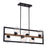 Vaxcel Bridgeview 6 Light 38" Linear Chandelier, Bronze/Walnut/Seedy