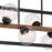 Vaxcel Bridgeview 6 Light 38" Linear Chandelier, Bronze/Walnut/Seedy