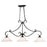 Vaxcel Monrovia 3 Light Linear Chandelier, Bronze/Etched White