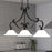 Vaxcel Monrovia 3 Light Linear Chandelier, Bronze/Etched White