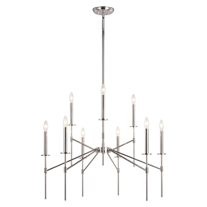 Vaxcel Kedzie 9 Light Chandelier, Polished Nickel