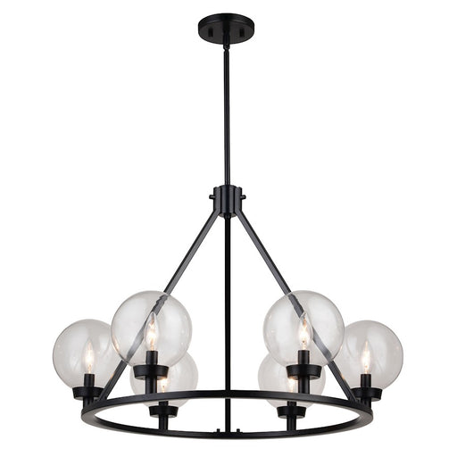 Vaxcel Lander 28.25" 6 Light Chandelier, Matte Black - H0277