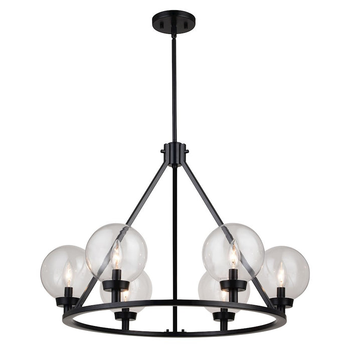 Vaxcel Lander 28.25" 6 Light Chandelier, Matte Black - H0277