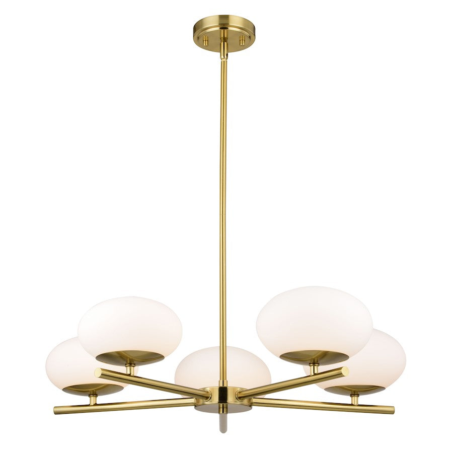 Vaxcel Sloane 27" 5 Light Chandelier, Satin Brass - H0281