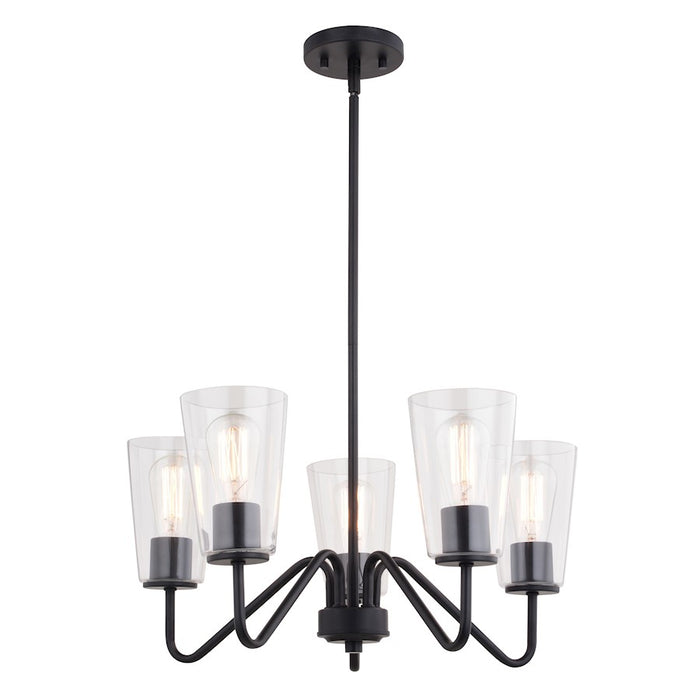 Vaxcel Beverly 23" 5 Light Chandelier, Matte Black - H0284