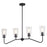 Vaxcel Beverly 36" 4 Light Linear Chandelier, Matte Black - H0285